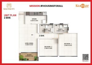 2 bhk Floor Plane, 3 bhk Floor Plane, Kumar Magancity