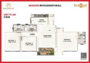 2 bhk Floor Plane, 3 bhk Floor Plane, Kumar Magancity
