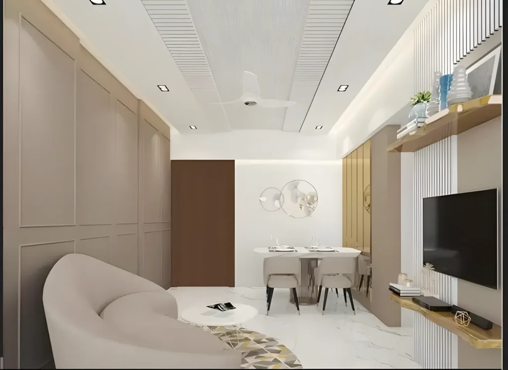 Elegant living room interior at Godrej Ivara Kharadi, Pune property investment opportunity.