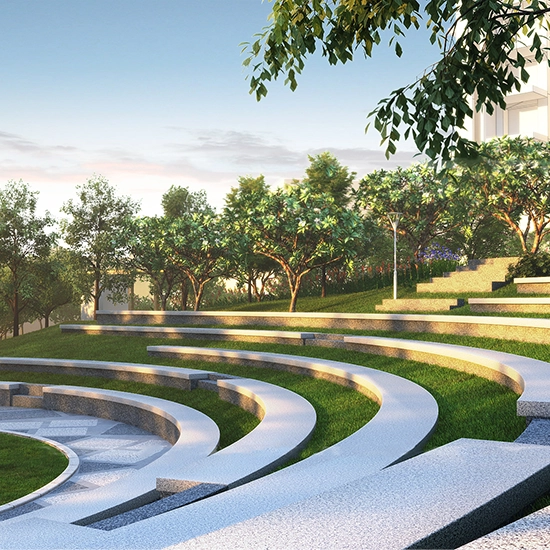 Modern outdoor amphitheater at Godrej Ivara Kharadi, Pune.