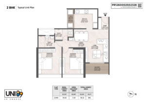 Uni 89 - 2 BHK Floor Plan