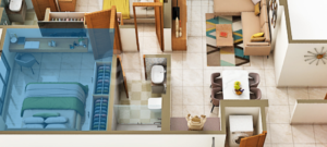 Esbee Azura Carpet Area 2 BHK - 919 Sq Ft