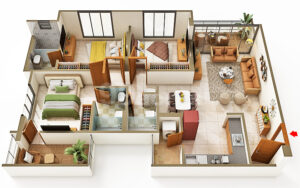 Esbee Azura Carpet Area 3 BHK - 923 Sq Ft