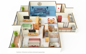 Gulmohar Esteban Carpet Area - 814 Sq Ft