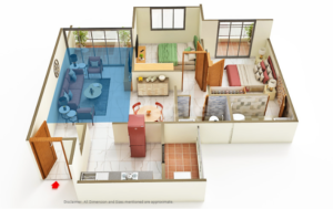 Gulmohar Esteban Carpet Area - 820 Sq Ft