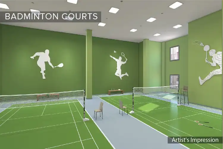 Dedicated badminton court designed for active living