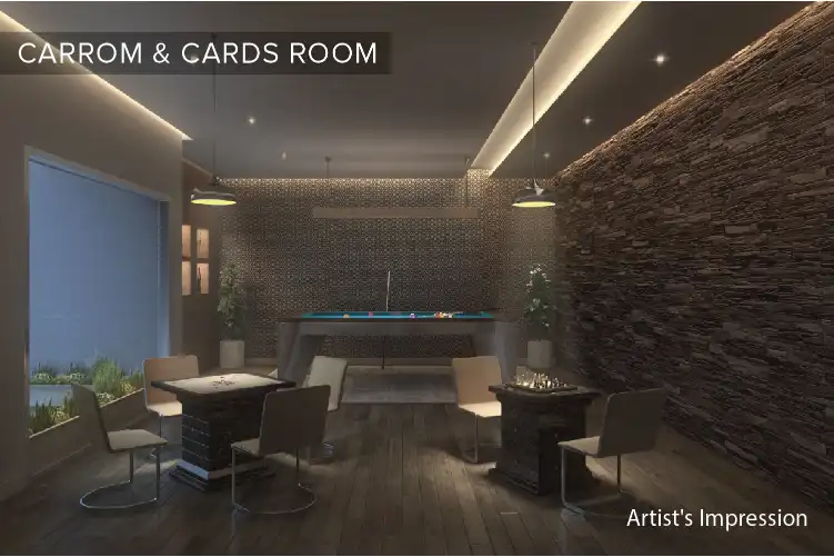 Indoor games area with recreational facilities