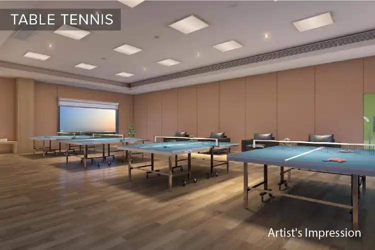 Dedicated table tennis room designed for indoor recreation